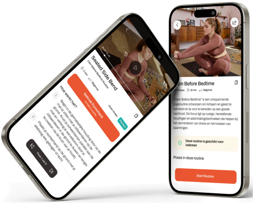 Phone displaying AI yoga coaching