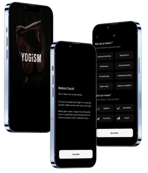 Phone showing yoga schedule customization